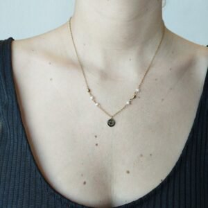 COLLAR ACERO DORADO CON COLGANTE SMILE