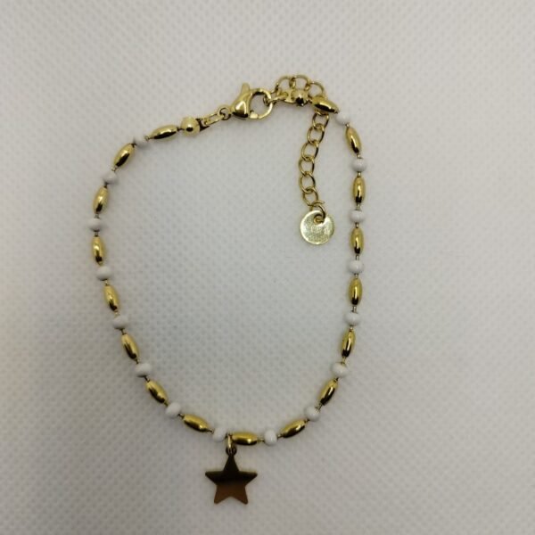 PULSERA ACERO DORADO ESTRELLA