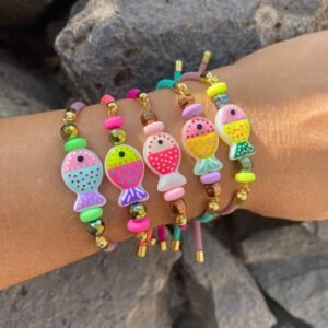 Pulsera peces de cristal colores del verano